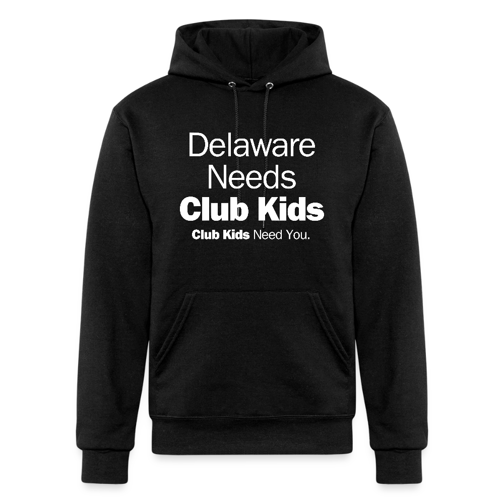Delaware Needs Club Kids Champion Unisex Powerblend Hoodie - black