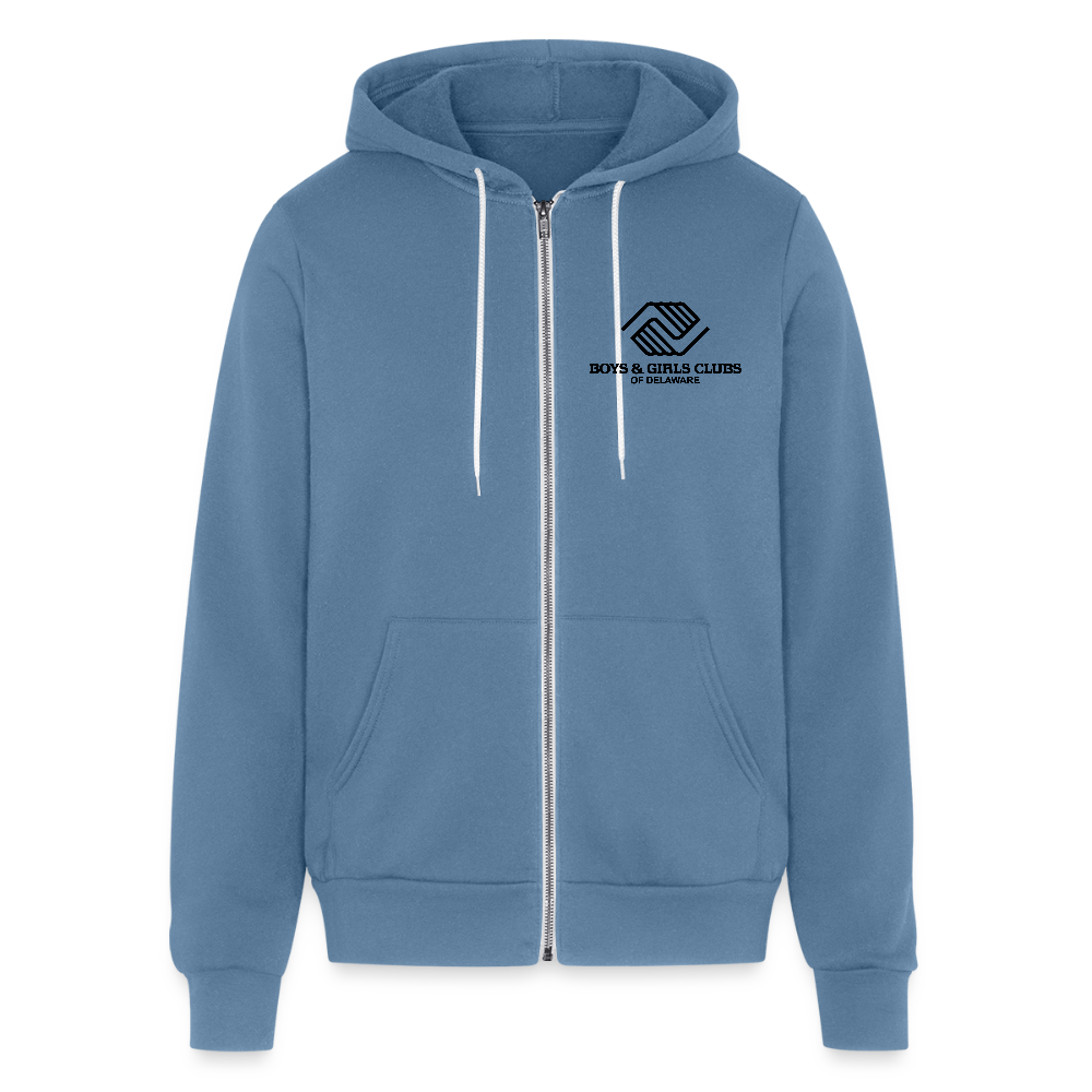 LOGO ONLY Unisex Full Zip Hoodie - steel blue