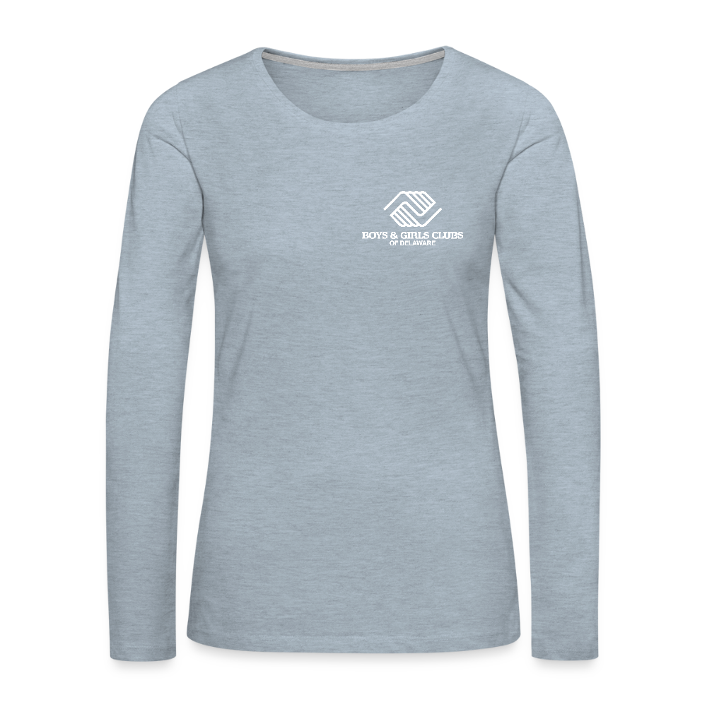 LOGO ONLY Women's Premium Long Sleeve T-Shirt - heather ice blue