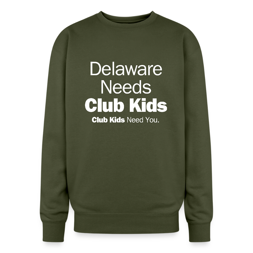 Delaware Needs Club Kids Oversized Crewneck Sweatshirt - olive green