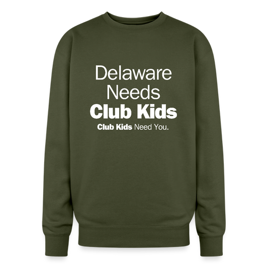 Delaware Needs Club Kids Oversized Crewneck Sweatshirt - olive green