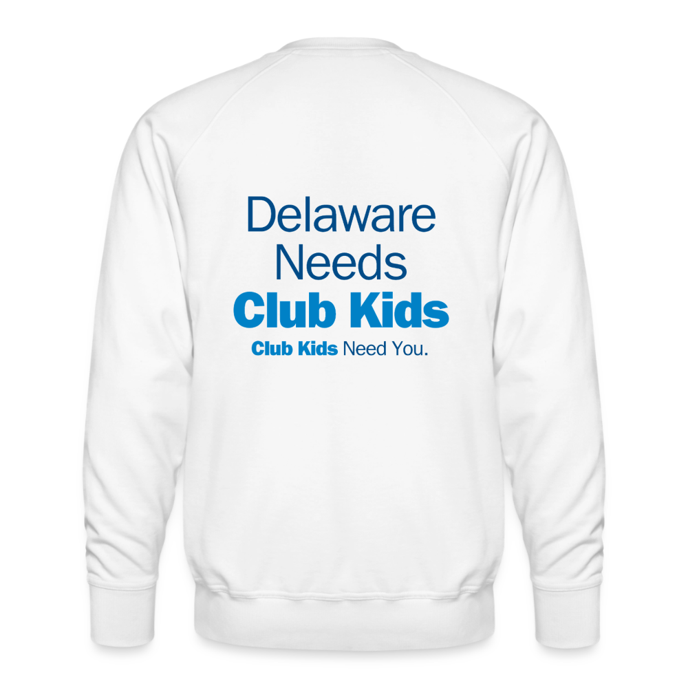 BGCDE Club KIds Need You BLUE - Dual Sided Men’s Premium Sweatshirt - white