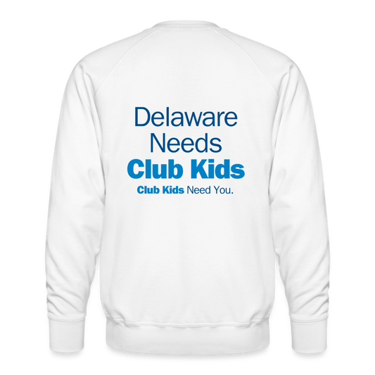 BGCDE Club KIds Need You BLUE - Dual Sided Men’s Premium Sweatshirt - white