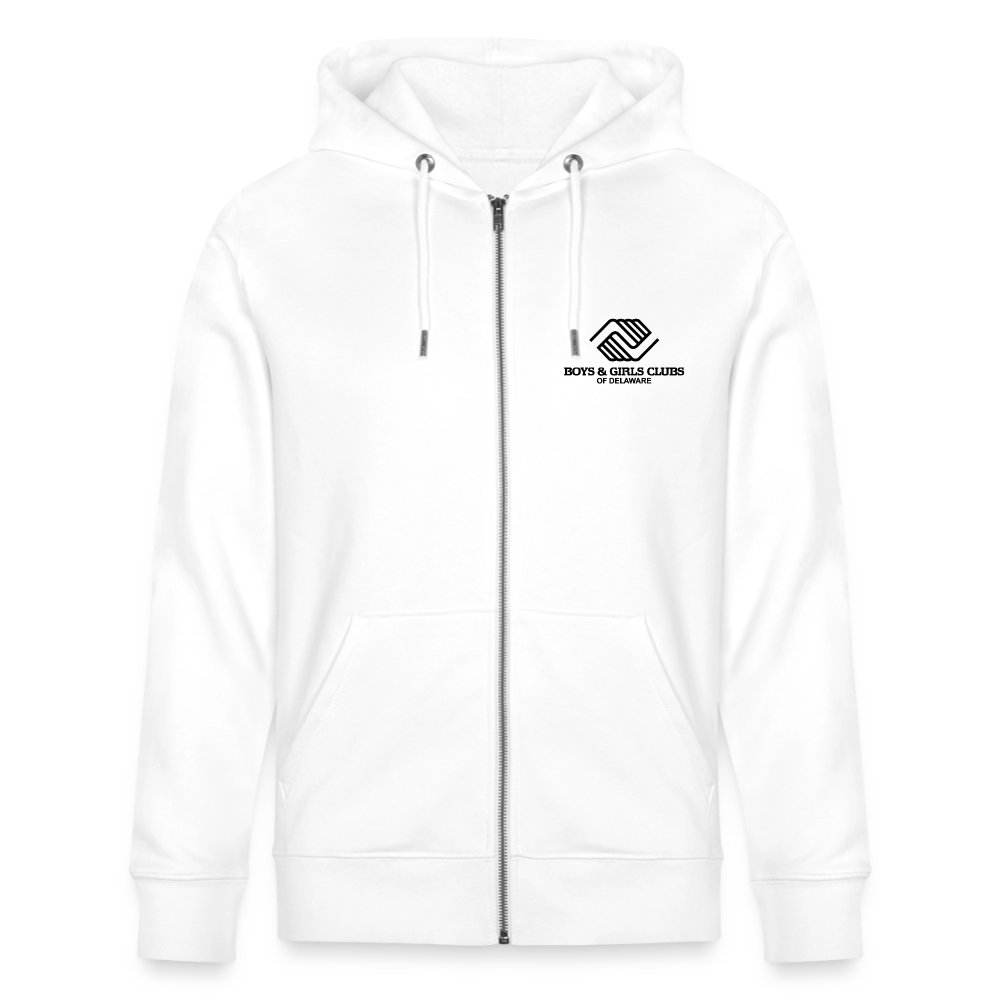 BGCDE Club Kids Need You BLUE - Dual Sided Stanley/Stella Cultivator Organic Zip Hoodie - white