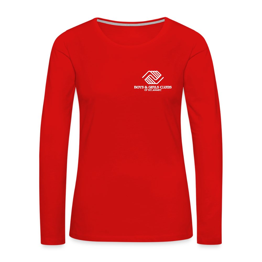 LOGO ONLY Women's Premium Long Sleeve T-Shirt - red