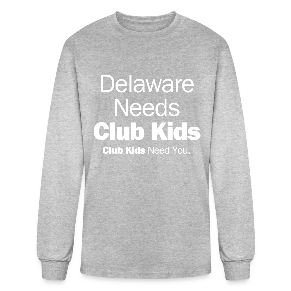 Delaware Needs Club Kids Men's Long Sleeve T-Shirt - heather gray