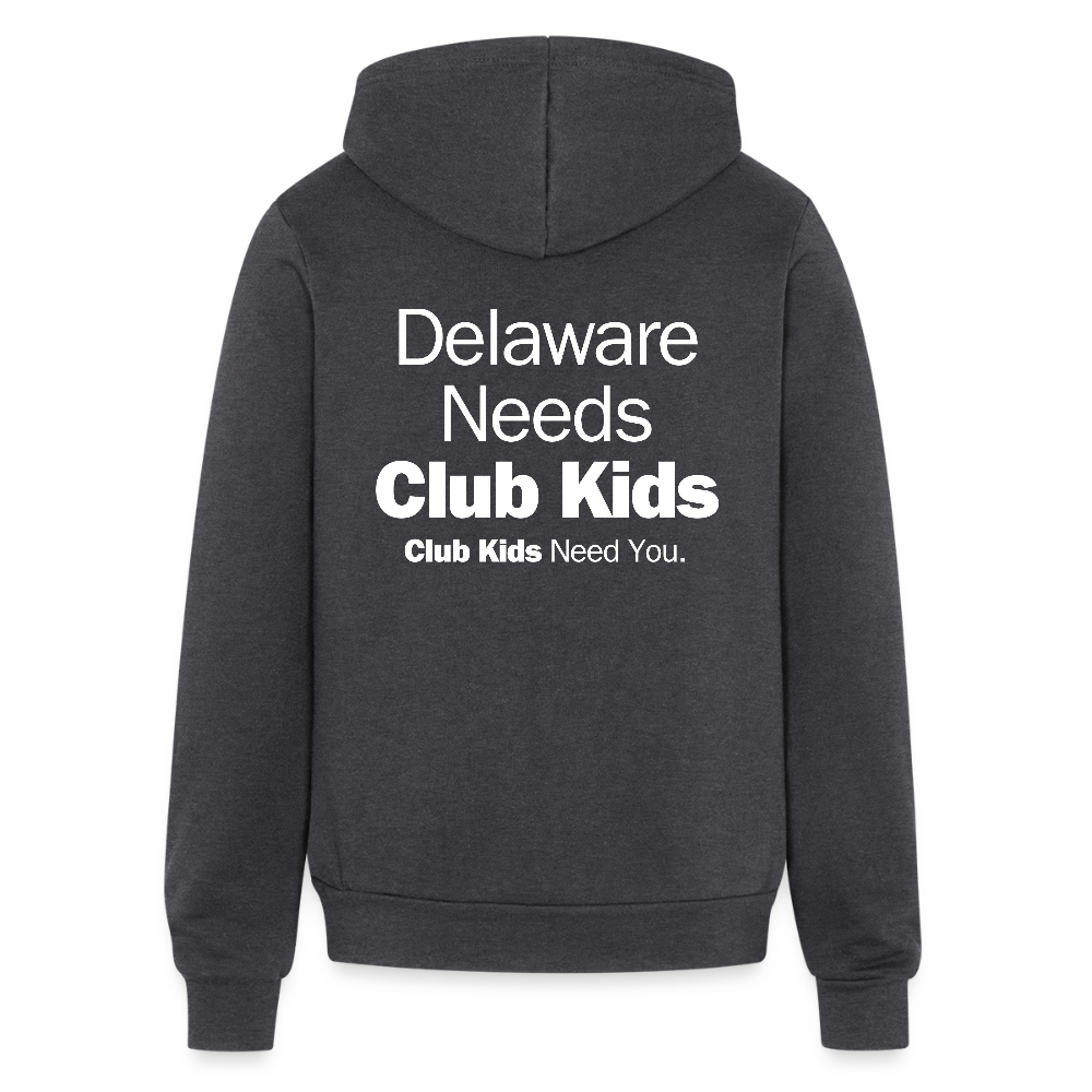 BGCDE Club Kids Need You Unisex Full Zip Hoodie - charcoal grey