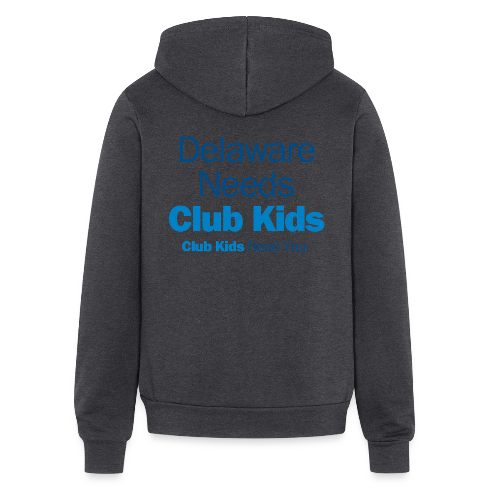 BGCDE Club Kids Need You BLUE - Dual Sided Unisex Full Zip Hoodie - charcoal grey