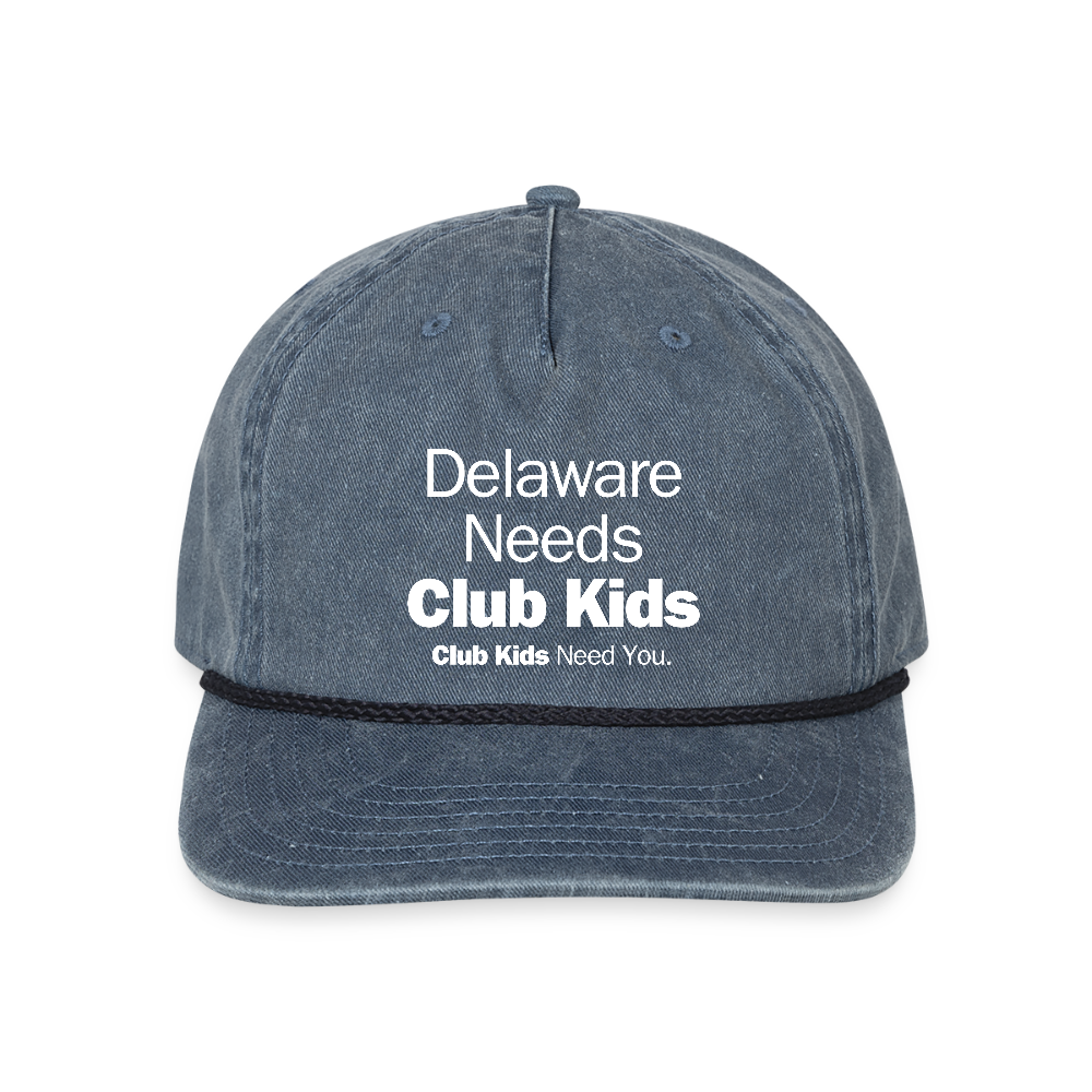 Delaware Needs Club Kids Vintage Washed Rope Cap - washed navy