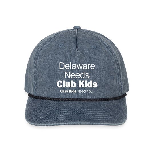 Delaware Needs Club Kids Vintage Washed Rope Cap - washed navy