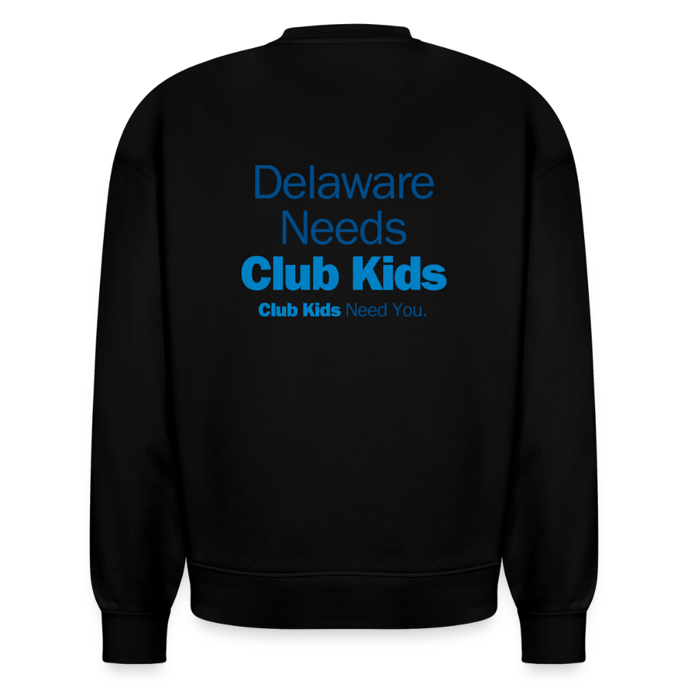 BGCDE Club Kids Need You BLUE - Dual Sided Stanley/Stella Radder Unisex Oversized Organic Sweatshirt - black