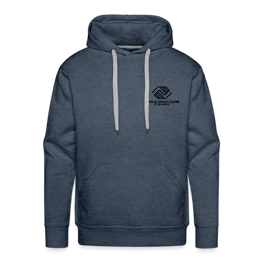 LOGO ONLY Men’s Premium Hoodie - heather denim