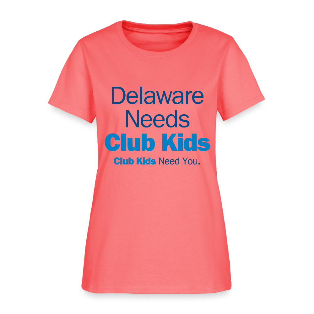Delaware Needs Club Kids Women's T-Shirt - coral