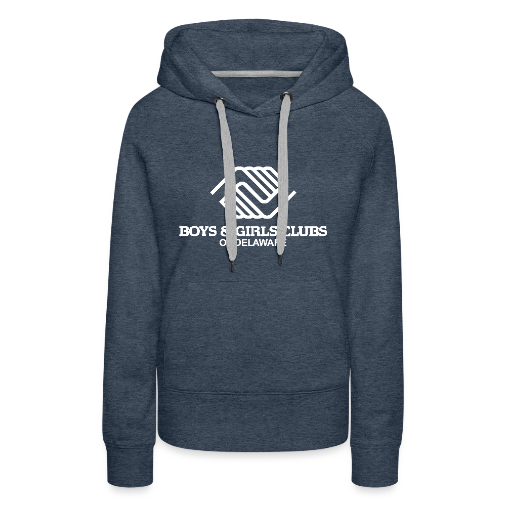LOGO ONLY Women’s Premium Hoodie - heather denim
