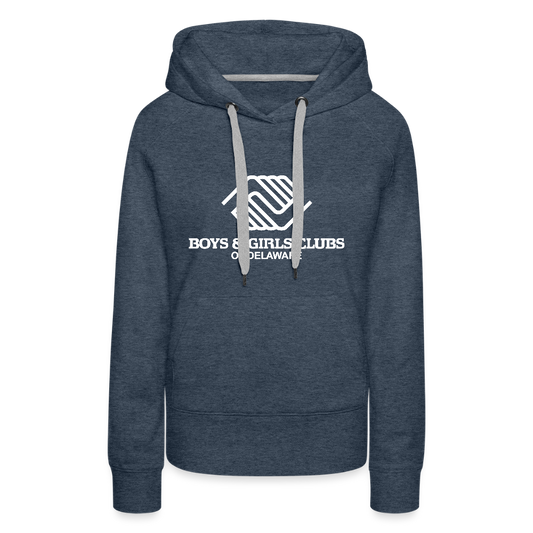 LOGO ONLY Women’s Premium Hoodie - heather denim