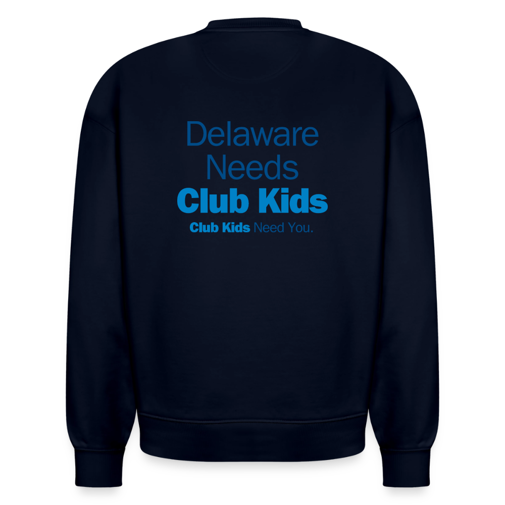 BGCDE Club Kids Need You BLUE - Dual Sided Stanley/Stella Radder Unisex Oversized Organic Sweatshirt - french navy