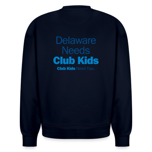 BGCDE Club Kids Need You BLUE - Dual Sided Stanley/Stella Radder Unisex Oversized Organic Sweatshirt - french navy